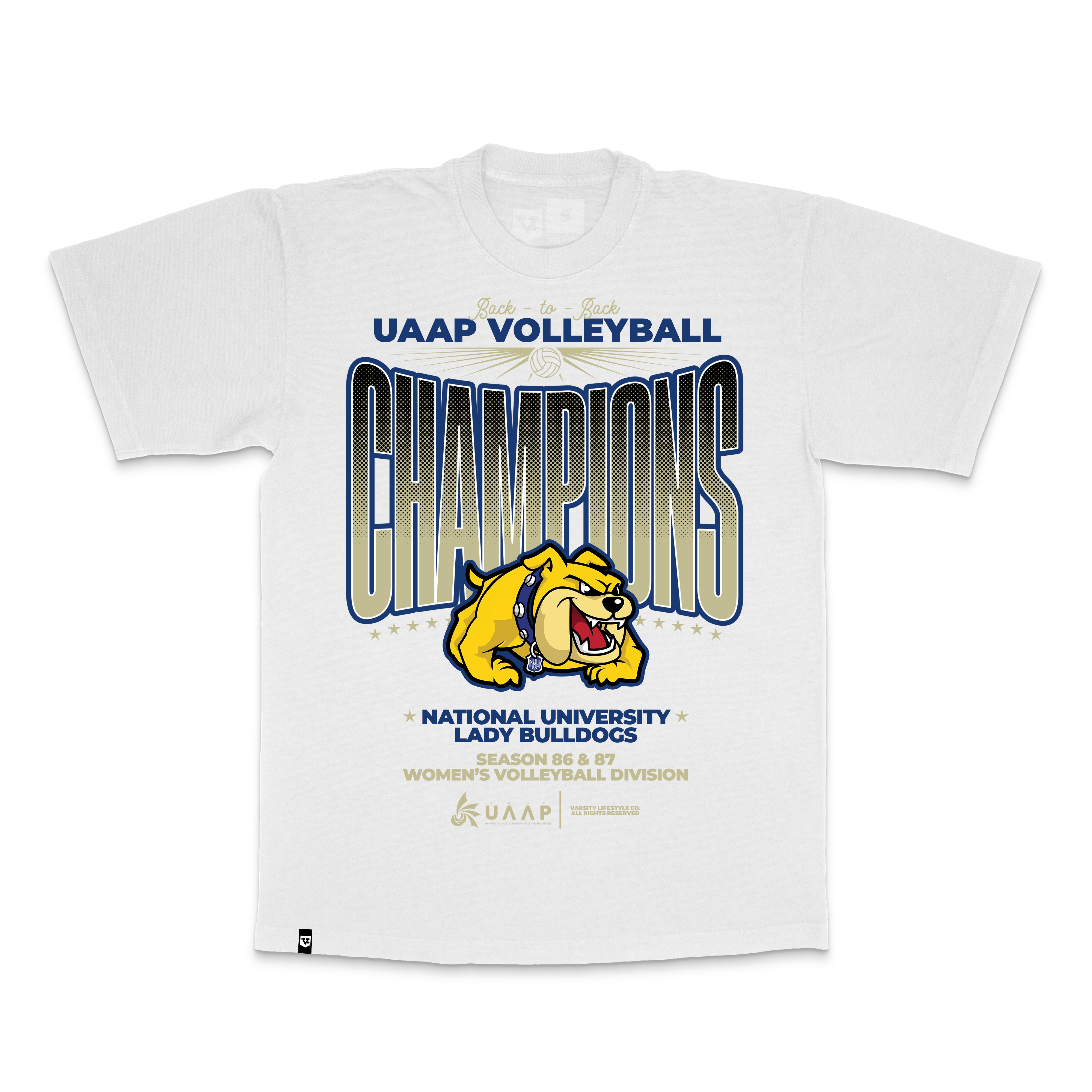 NU Lady Bulldogs Womens Volleyball Back-to-Back Champ Shirt UAAPSeason87